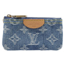 LOUIS VUITTON Monogram Denim Pochette Cles Coin Purse Blue M82961 Auth mr2995V-13