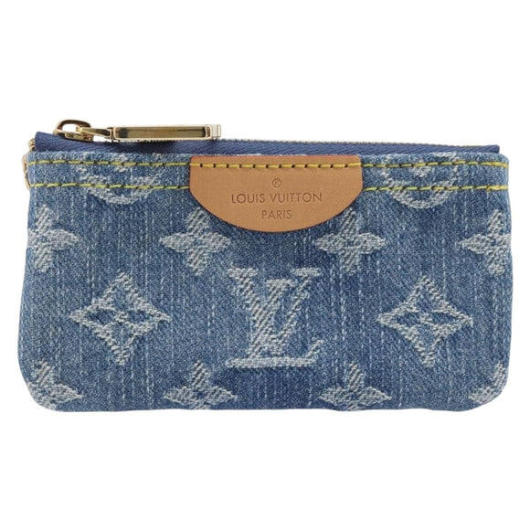 LOUIS VUITTON Monogram Denim Pochette Cles Coin Purse Blue M82961 Auth mr2995V