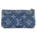 LOUIS VUITTON Monogram Denim Pochette Cles Coin Purse Blue M82961 Auth mr2995V-2