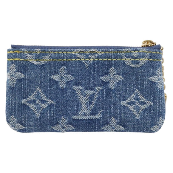 LOUIS VUITTON Monogram Denim Pochette Cles Coin Purse Blue M82961 Auth mr2995V