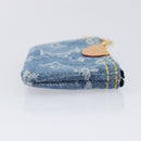 LOUIS VUITTON Monogram Denim Pochette Cles Coin Purse Blue M82961 Auth mr2995V-3