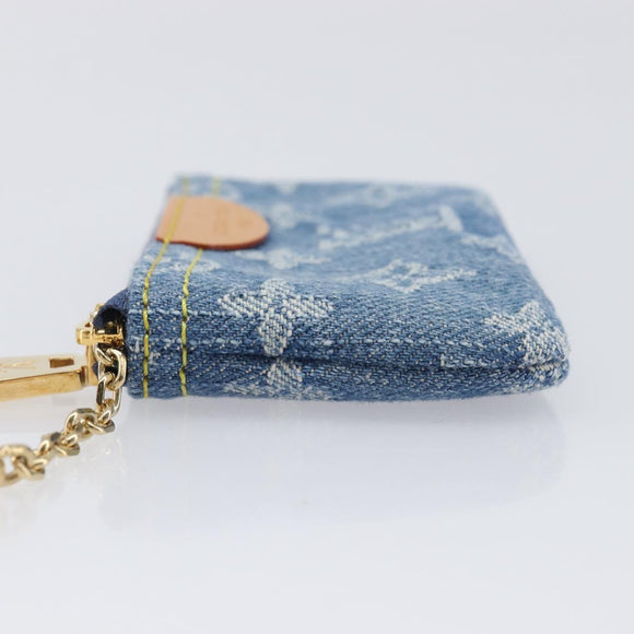 LOUIS VUITTON Monogram Denim Pochette Cles Coin Purse Blue M82961 Auth mr2995V