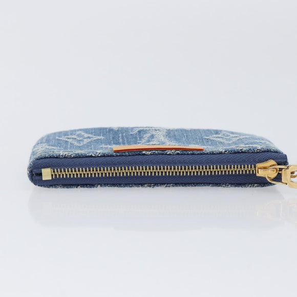 LOUIS VUITTON Monogram Denim Pochette Cles Coin Purse Blue M82961 Auth mr2995V