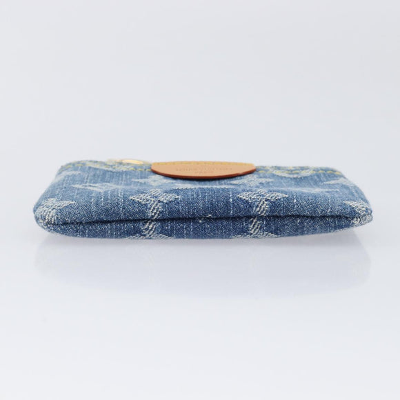 LOUIS VUITTON Monogram Denim Pochette Cles Coin Purse Blue M82961 Auth mr2995V