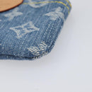 LOUIS VUITTON Monogram Denim Pochette Cles Coin Purse Blue M82961 Auth mr2995V-7