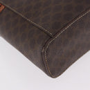 CELINE Macadam Canvas Vanity Cosmetic Pouch PVC Brown Auth mr2997A-13