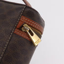 CELINE Macadam Canvas Vanity Cosmetic Pouch PVC Brown Auth mr2997A-15