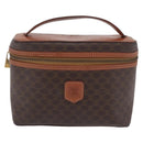 CELINE Macadam Canvas Vanity Cosmetic Pouch PVC Brown Auth mr2997A-2