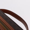 CELINE Macadam Canvas Vanity Cosmetic Pouch PVC Brown Auth mr2997A-9