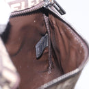 FENDI Zucchino Canvas Pouch Brown Silver 7N0013 Auth mr2999-15