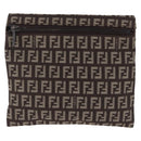 FENDI Zucchino Canvas Pouch Brown Silver 7N0013 Auth mr2999-2