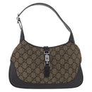 GUCCI GG Canvas Jackie Shoulder Bag Brown Silver 001 3306 Auth mr3000V-13