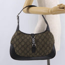GUCCI GG Canvas Jackie Shoulder Bag Brown Silver 001 3306 Auth mr3000V-23