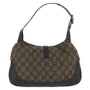 GUCCI GG Canvas Jackie Shoulder Bag Brown Silver 001 3306 Auth mr3000V-2
