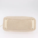 CHANEL Hand Bag Canvas Beige Silver CC Auth mr3001A-6