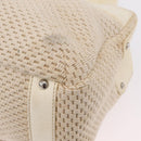 CHANEL Hand Bag Canvas Beige Silver CC Auth mr3001A-18