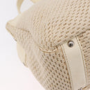 CHANEL Hand Bag Canvas Beige Silver CC Auth mr3001A-19