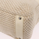 CHANEL Hand Bag Canvas Beige Silver CC Auth mr3001A-20