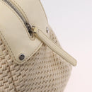 CHANEL Hand Bag Canvas Beige Silver CC Auth mr3001A-21