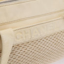 CHANEL Hand Bag Canvas Beige Silver CC Auth mr3001A-22