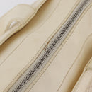CHANEL Hand Bag Canvas Beige Silver CC Auth mr3001A-23