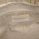 CHANEL Hand Bag Canvas Beige Silver CC Auth mr3001A-24