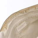 CHANEL Hand Bag Canvas Beige Silver CC Auth mr3001A-8