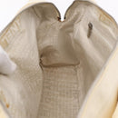 CHANEL Hand Bag Canvas Beige Silver CC Auth mr3001A-26