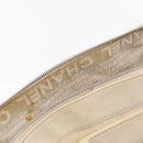 CHANEL Hand Bag Canvas Beige Silver CC Auth mr3001A-27