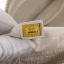 CHANEL Hand Bag Canvas Beige Silver CC Auth mr3001A-10