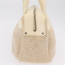CHANEL Hand Bag Canvas Beige Silver CC Auth mr3001A-4