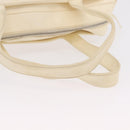 CHANEL Hand Bag Canvas Beige Silver CC Auth mr3001A-7