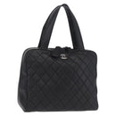 CHANEL Hand Bag Caviar Skin Black Gold Tone CC Auth mr3003V-1
