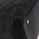 CHANEL Hand Bag Caviar Skin Black Gold Tone CC Auth mr3003V-8
