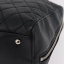 CHANEL Hand Bag Caviar Skin Black Gold Tone CC Auth mr3003V-15