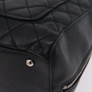 CHANEL Hand Bag Caviar Skin Black Gold Tone CC Auth mr3003V-17