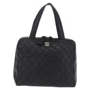 CHANEL Hand Bag Caviar Skin Black Gold Tone CC Auth mr3003V-13