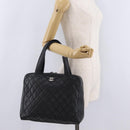 CHANEL Hand Bag Caviar Skin Black Gold Tone CC Auth mr3003V-25