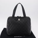 CHANEL Hand Bag Caviar Skin Black Gold Tone CC Auth mr3003V-12