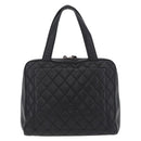 CHANEL Hand Bag Caviar Skin Black Gold Tone CC Auth mr3003V-2