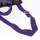 PRADA Canapa MM Hand Bag Canvas Purple Gold Tone Auth mr3004A-10