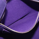 PRADA Canapa MM Hand Bag Canvas Purple Gold Tone Auth mr3004A-24