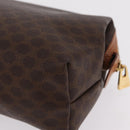 CELINE Macadam Canvas Pouch PVC Brown Gold Tone Auth mr3008A-16