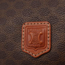 CELINE Macadam Canvas Pouch PVC Brown Gold Tone Auth mr3008A-17