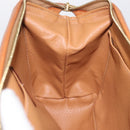 CELINE Macadam Canvas Pouch PVC Brown Gold Tone Auth mr3008A-18