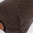 CELINE Macadam Canvas Pouch PVC Brown Gold Tone Auth mr3008A-7