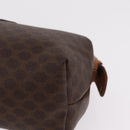 CELINE Macadam Canvas Pouch PVC Brown Gold Tone Auth mr3008A-14