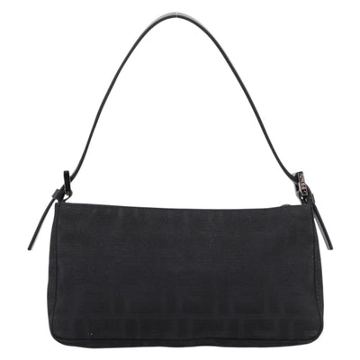 FENDI Zucca Canvas Accessory Pouch Black Silver 8BR041 Auth mr3012V - 0