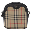 Burberrys Nova Check Shoulder Bag Canvas Beige Gold Tone Auth mr3013-2