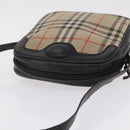 Burberrys Nova Check Shoulder Bag Canvas Beige Gold Tone Auth mr3013-9